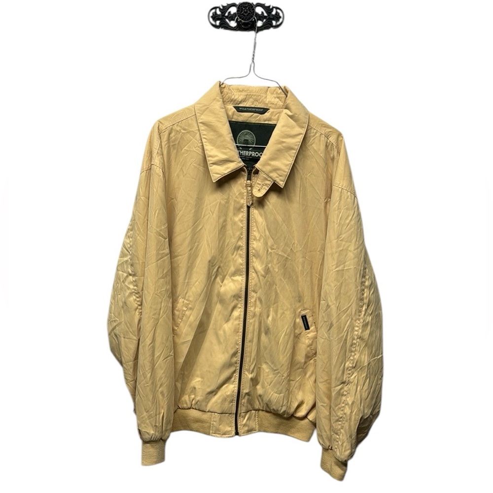 Weatherproof Garment Company Vintage Zip butter Yellow Windbreaker Jacket L